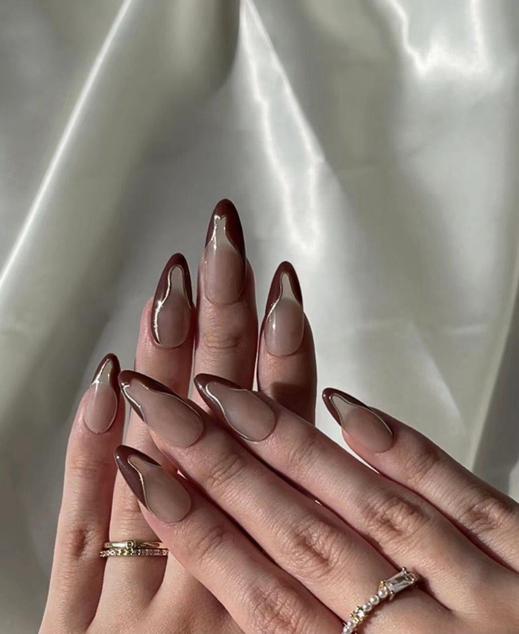 Bronze Flow - GO2NAIL LONG ALMOND PressOnNails