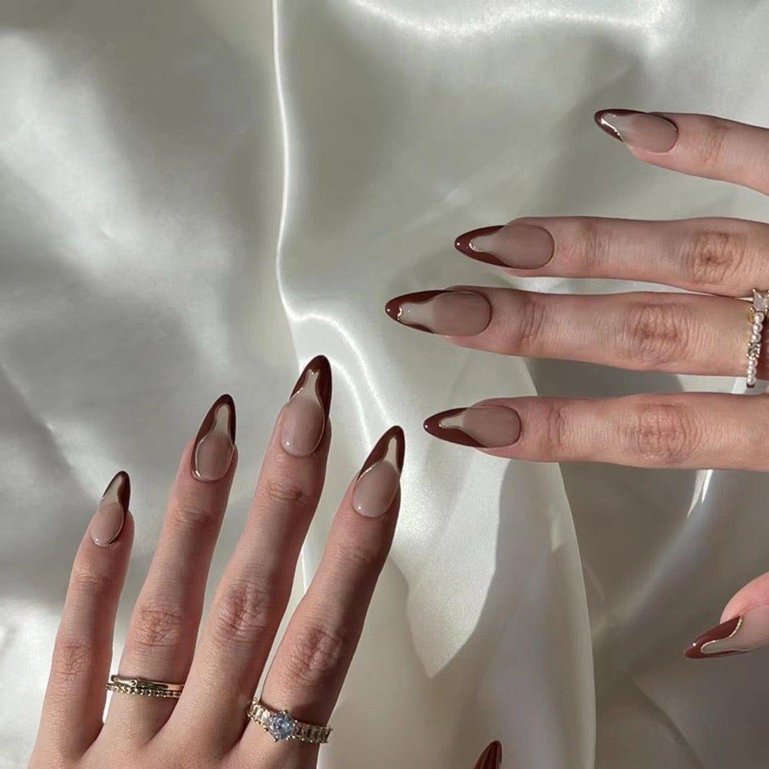 Bronze Flow - GO2NAIL LONG ALMOND PressOnNails