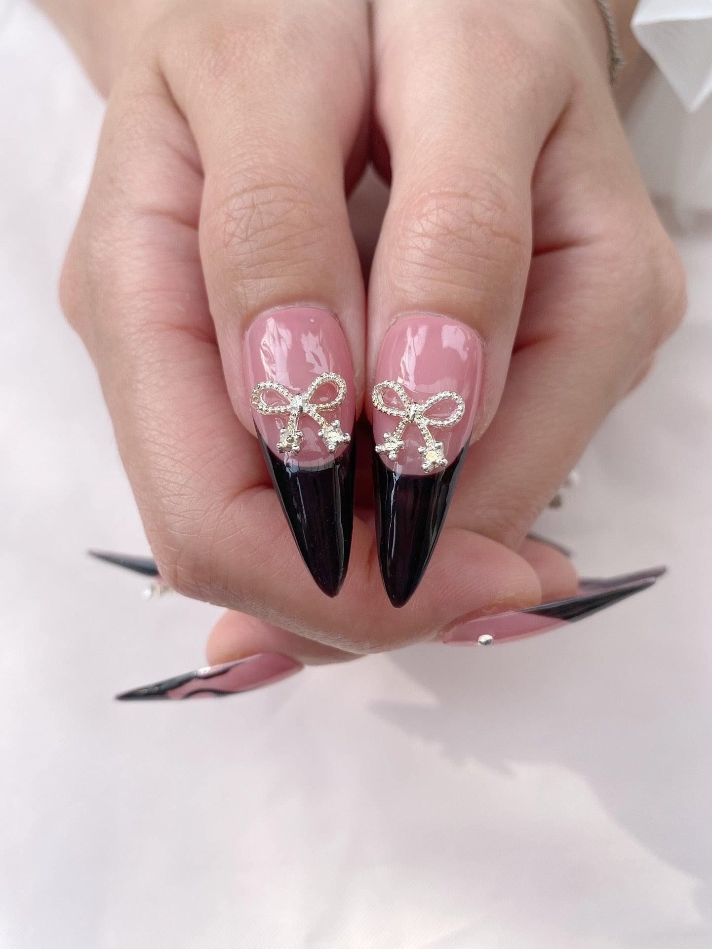 Noir Rose - GO2NAIL LONG STILETTO PressOnNails