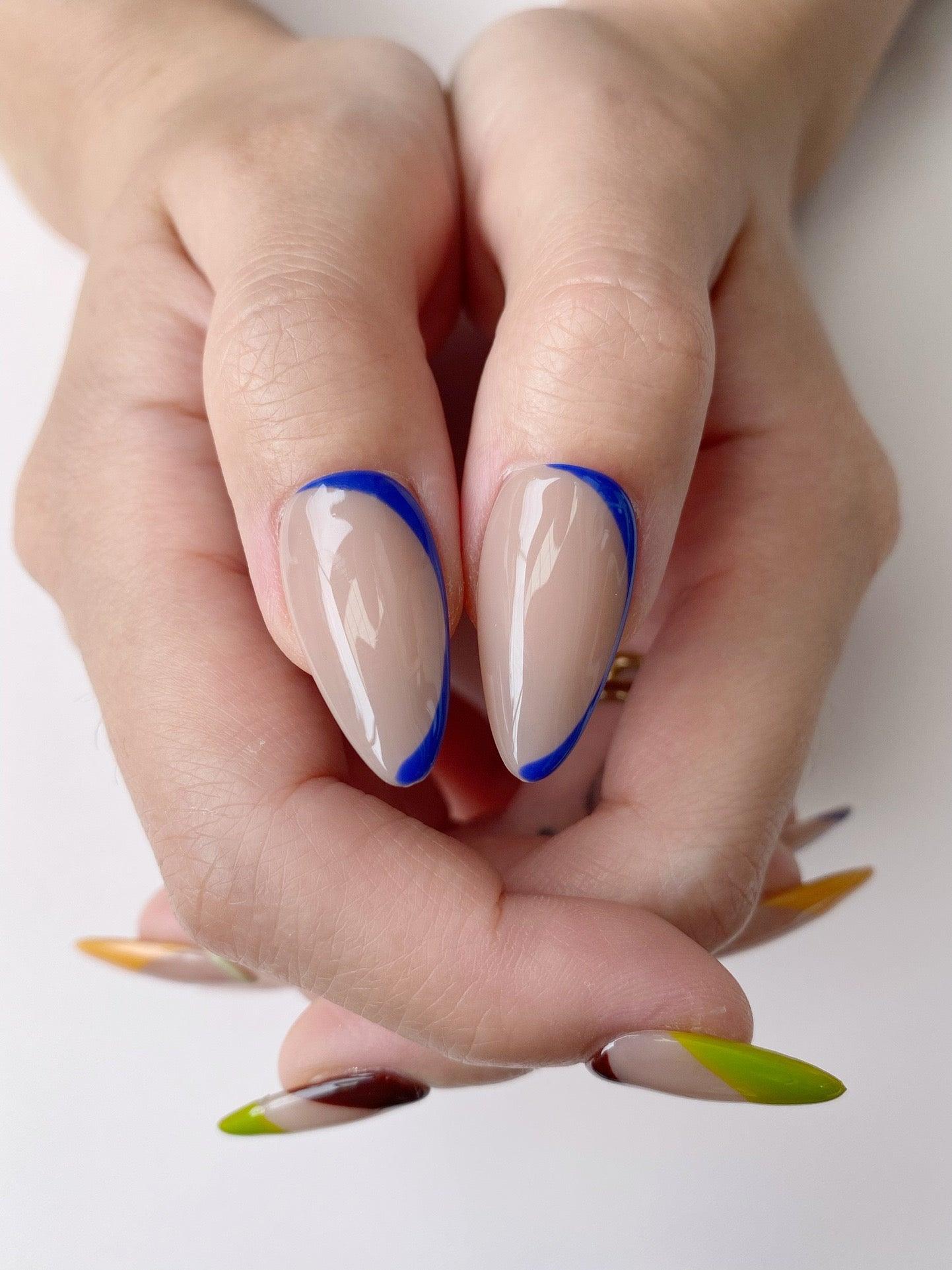 ColorBlockChic - GO2NAIL  LONG ALMOND PressOnNails